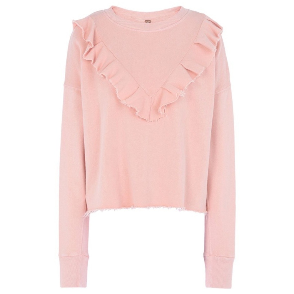 Free People Ooh La La Ruffle Sweatshirt